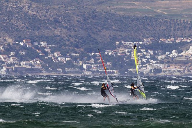 Out of control conditions in the final - PWA World Cup Catalunya Costa Brava 2011 ©  John Carter / PWA http://www.pwaworldtour.com